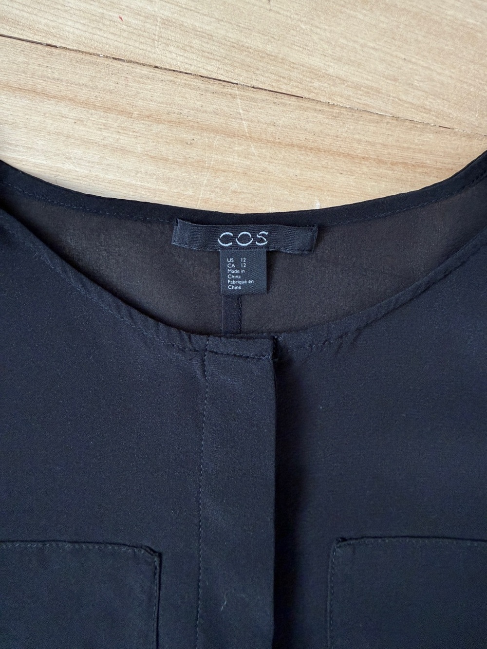 COS Black Silk Blouse – Size 12 - Picture 3 of 7